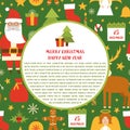 Vector cartoon Christmas, New Year background Royalty Free Stock Photo