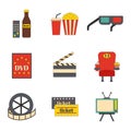 Vector cartoon cinema time objects