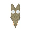 Vector cartoon clip art illustration of a cute owl mascot. isolated on white background. flying bird with big eyes Royalty Free Stock Photo