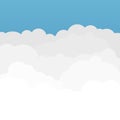 Vector cartoon cloudscape with blue sky background Royalty Free Stock Photo