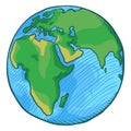 Vector Cartoon Color Globe Illustration