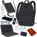 Vector Cartoon Travel Set. Personal Belongings for Journey