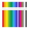 Vector cartoon colored felt tip pens