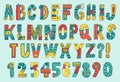 Vector Cartoon Colorful Robot Font Type