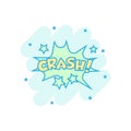 Vector cartoon crash comic sound effects icon in comic style. So