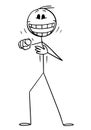 Vector Cartoon of Crazy or Mad Man or Businessman Pointing His Finger at Viewer and Laughing