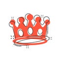 Vector cartoon crown diadem icon in comic style. Royalty crown illustration pictogram. King, princess royalty business splash Royalty Free Stock Photo