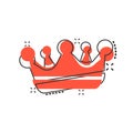 Vector cartoon crown diadem icon in comic style. Royalty crown illustration pictogram. King, princess royalty business splash Royalty Free Stock Photo