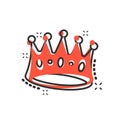 Vector cartoon crown diadem icon in comic style. Royalty crown i