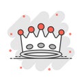 Vector cartoon crown diadem icon in comic style. Royalty crown illustration pictogram. King, princess royalty business splash Royalty Free Stock Photo