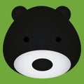 Vector Cartoon Cute Black Bear Face Isolated Royalty Free Stock Photo