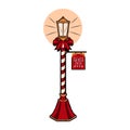 Vector Cartoon Cute Christmas Lamp Illustration Isolated Royalty Free Stock Photo