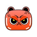 Vector Cartoon Cute Enraged Face Emoji isolated illustration Royalty Free Stock Photo