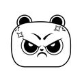 Vector Cartoon Cute Enraged Face Emoji isolated illustration Royalty Free Stock Photo