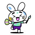 Vector Cartoon Cute Funny Kawaii Easter Bunny Illustration Isolated Royalty Free Stock Photo