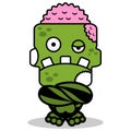 cool zombie skull mascot cartoon