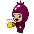 Cute mascot simple shallot costume drink