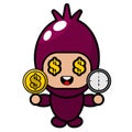 Cute mascot simple shallot costume time money