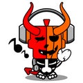 Devil pumpkin mascot costume music