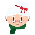 Cartoon cute mrs claus isolated