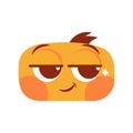 Vector Cartoon Cute Smirking Face Emoji isolated illustration