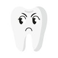 Vector cartoon cute sullen characters of tooth