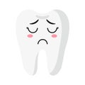 Vector cartoon cute upset characters of tooth