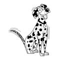 Vector Cartoon Dalmatian Dog Character isolated illustration