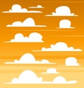 Vector cartoon dark afternoon morning sky flat cloud template illustration drawing Royalty Free Stock Photo