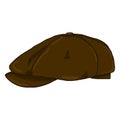 Vector Single Retro Tweed Cap. Old Fashioned Style Head wear.