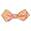 Vector Single Cartoon Diamond Checkered Bow Tie. Vintage Fashion Accessory