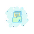 Vector cartoon document icon in comic style. Archive data file s