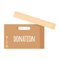 Vector cartoon donation cardboard box