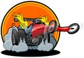 Vector cartoon dragster Royalty Free Stock Photo