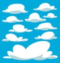 Vector cartoon drawing isolated bulky cloud template