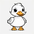 Vector Cartoon Duck Character: Crisp And Clean Illustration In Liam Gillick\'s Cottagepunk Style