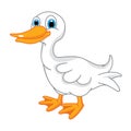 A vector cartoon duck on white background