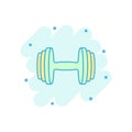 Vector cartoon dumbbell fitness gym icon in comic style. Barbell Royalty Free Stock Photo