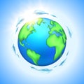 Vector cartoon earth planet globe Royalty Free Stock Photo