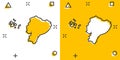 Vector cartoon Ecuador map icon in comic style. Ecuador sign illustration pictogram. Cartography map business splash effect