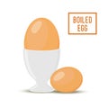 Vector cartoon egg in egg-cup, flat style Royalty Free Stock Photo