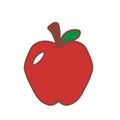 Cartoon Emoji Apple Icon Isolated Illustration