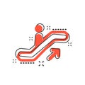 Vector cartoon escalator elevator icon in comic style. Escalator Royalty Free Stock Photo