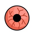 Vector cartoon eye. Red bloody Halloween eyeball Royalty Free Stock Photo