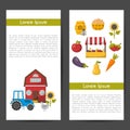 Vector cartoon farm market background