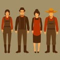 Vector cartoon farmer character,