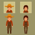 Vector cartoon farmer character,