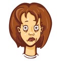 Vector Cartoon Female Character Emotion. Freaked Out Woman Royalty Free Stock Photo