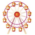 Vector cartoon ferris wheel on carnival funfair Royalty Free Stock Photo