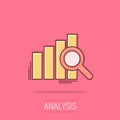 Vector cartoon financial forecast icon in comic style. Analytics financial forecast concept illustration pictogram. Diagram with